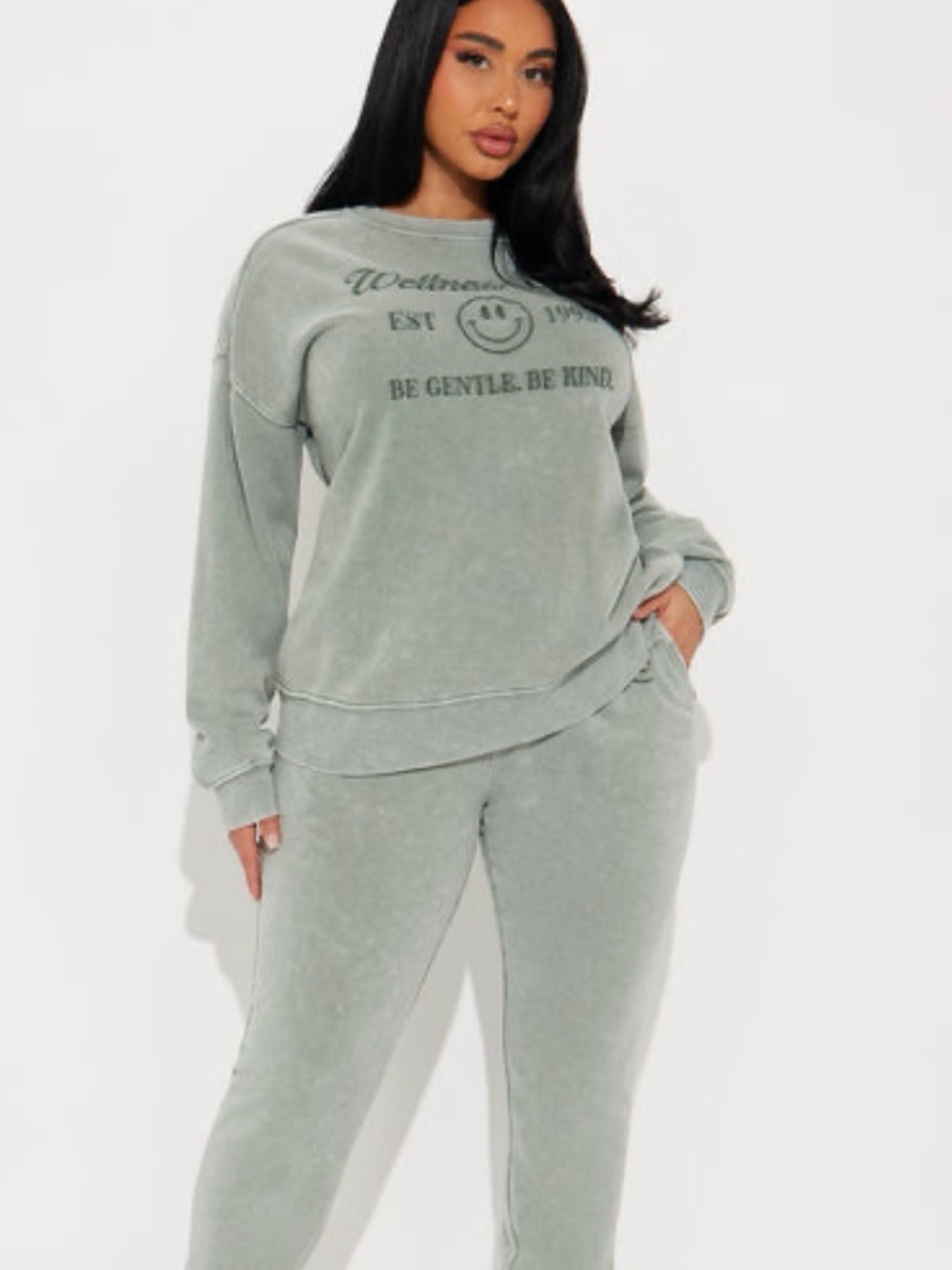 Washed Sage Lounge  Sweatshir